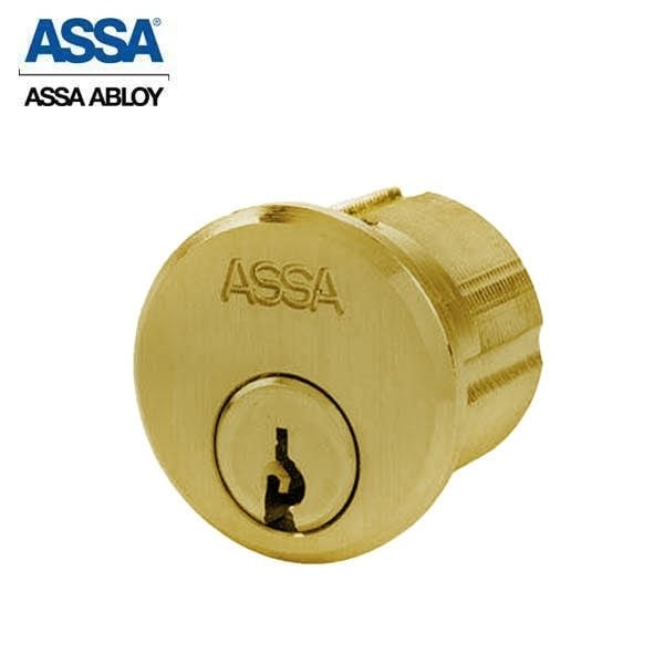 Assa Abloy 1-1/4" Maximum+ Mortise Cylinder Bright Brass Adams Rite Cam ASS-9852-1-605-COMP-0A7 - main